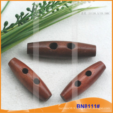 Bouton de Toggle en Bois Naturel de Mode pour Vêtements BN8111